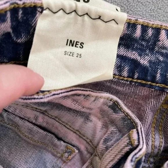 NWT La Vie Rebecca Taylor Ines High Rise Slim Ankle Leg Jeans Pink Acid Wash 25 - Picture 7 of 10